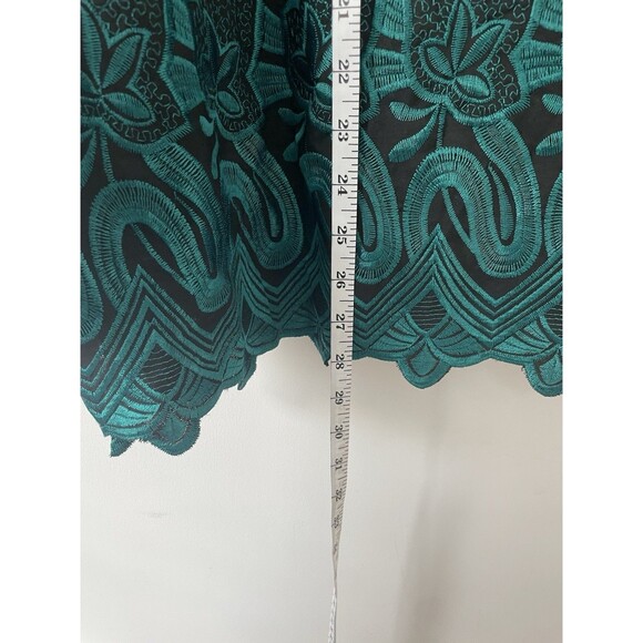 Draper & Damons 2X Exquisite Emerald Green Black All Embroidered Jacket - Picture 8 of 9